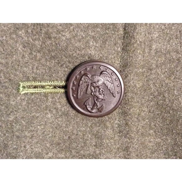 Vtg WW2 US Military Overcoat Mn 40 Green Wool Trench Dbl Breasted WWII 40s Heavy - Picture 8 of 10